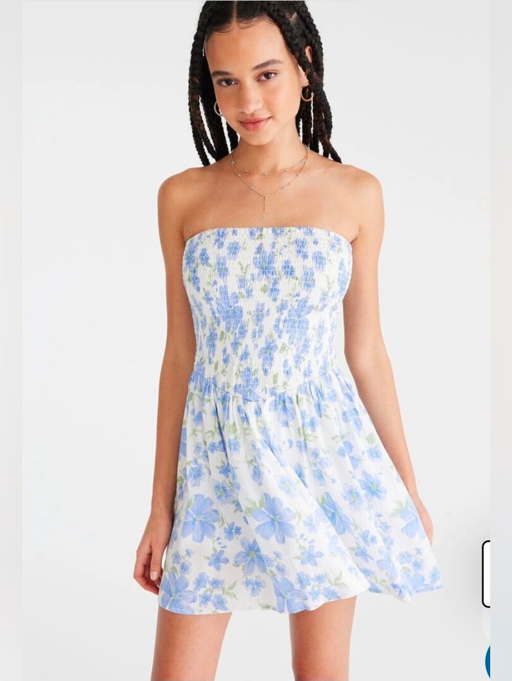 Junior's Aeropostale Floral Strapless V-Waist Mini Dress Size Small